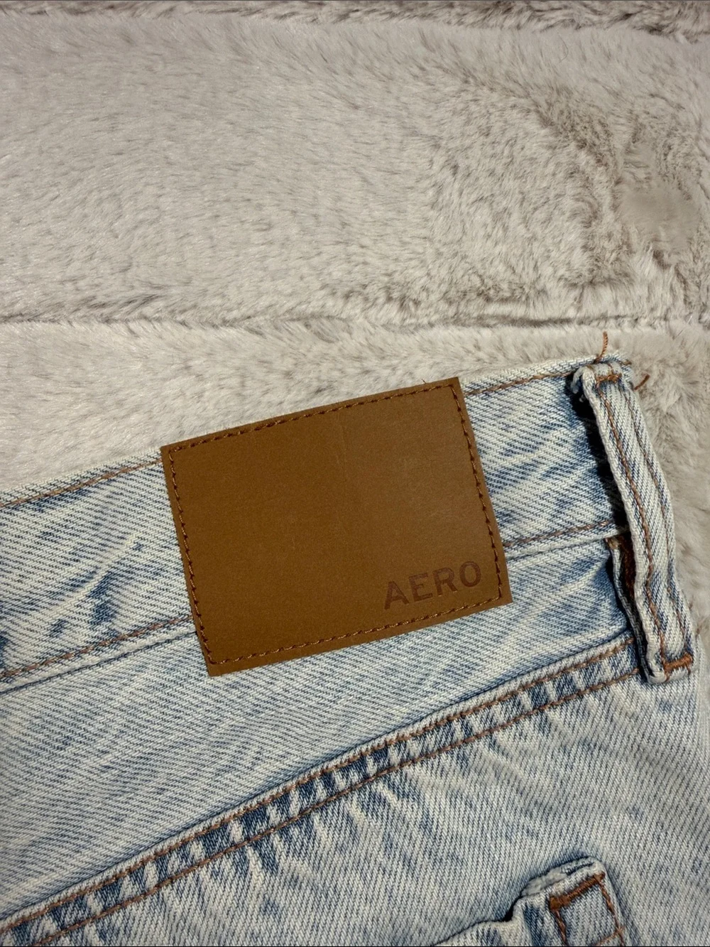 Aeropostale 90s Baggy Light Distressed Denim Shorts, 14